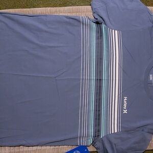 Hurley Men's Blue Striped T-Shirt